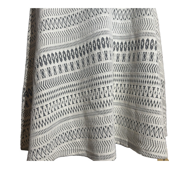 Banana Republic Womens Jacquard Knit Dress Sz 12P Ivory Black Cotton Blend - Picture 10 of 11